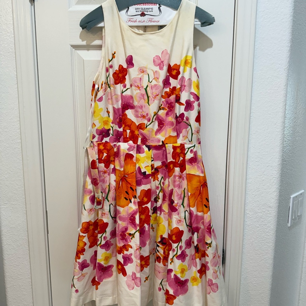Eliza J Pink and Red A-Line V-Neck Dress